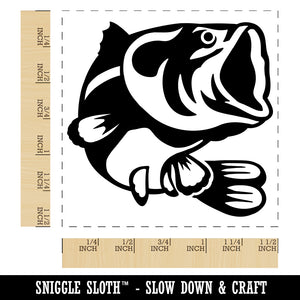 Jumping Largemouth Bass Fish Self-Inking Rubber Stamp Ink Stamper