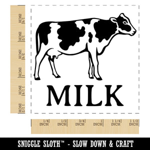 Milk Text with Spotted Cow Farm Dairy Self-Inking Rubber Stamp Ink Stamper