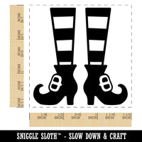 Witch Shoes Striped Stockings Halloween Self-Inking Rubber Stamp Ink Stamper