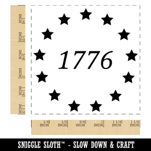 1776 Betsy Ross Flag Stars USA United States of America Self-Inking Rubber Stamp Ink Stamper