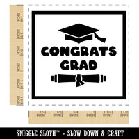 Congrats Grad Graduate Graduation Cap Diploma Self-Inking Rubber Stamp Ink Stamper