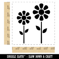 Daisy Flower Pair Self-Inking Rubber Stamp Ink Stamper