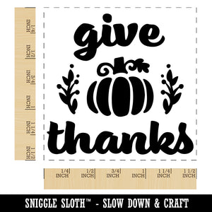 Give Thanks with Pumpkin Autumn Fall Self-Inking Rubber Stamp Ink Stamper