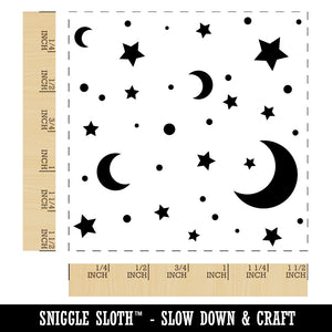 Moon and Stars Self-Inking Rubber Stamp Ink Stamper