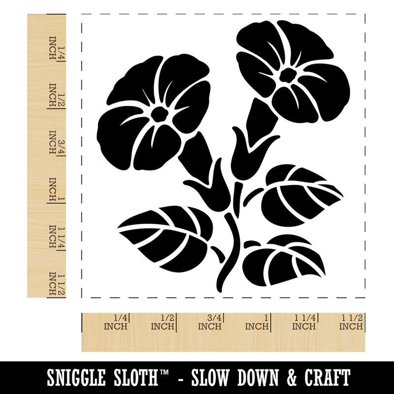 Morning Glory Flowers Self-Inking Rubber Stamp Ink Stamper