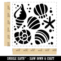 Seashells and Starfish Self-Inking Rubber Stamp Ink Stamper