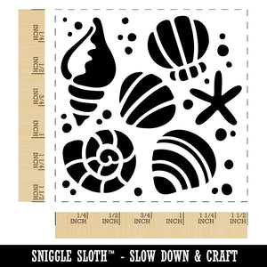 Seashells and Starfish Self-Inking Rubber Stamp Ink Stamper