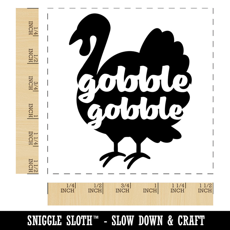 Thanksgiving Turkey Silhouette Gobble Gobble Self-Inking Rubber Stamp Ink Stamper