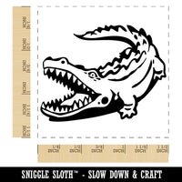 Alligator Crocodile Basking With Jaws Open Self-Inking Rubber Stamp Ink Stamper