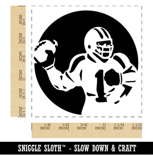 American Football Quarterback Throwing Ball Self-Inking Rubber Stamp Ink Stamper