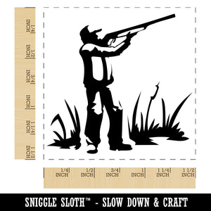 Duck Hunter with Hunting Rifle Self-Inking Rubber Stamp Ink Stamper