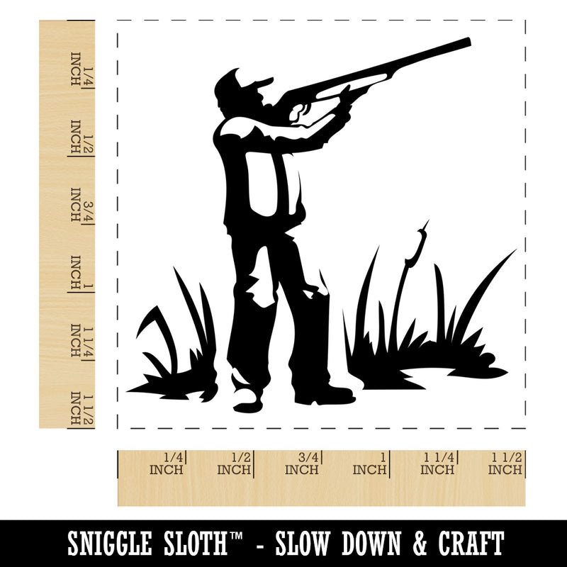 Duck Hunter with Hunting Rifle Self-Inking Rubber Stamp Ink Stamper