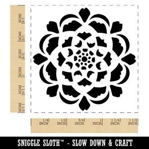 Geometric Artichoke Flower Top Self-Inking Rubber Stamp Ink Stamper