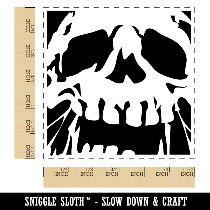 Negative Skull Spooky Bone Face Halloween Self-Inking Rubber Stamp Ink Stamper