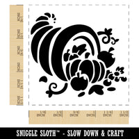 Thanksgiving Holiday Harvest Cornucopia with Apples and Pumpkins Self-Inking Rubber Stamp Ink Stamper