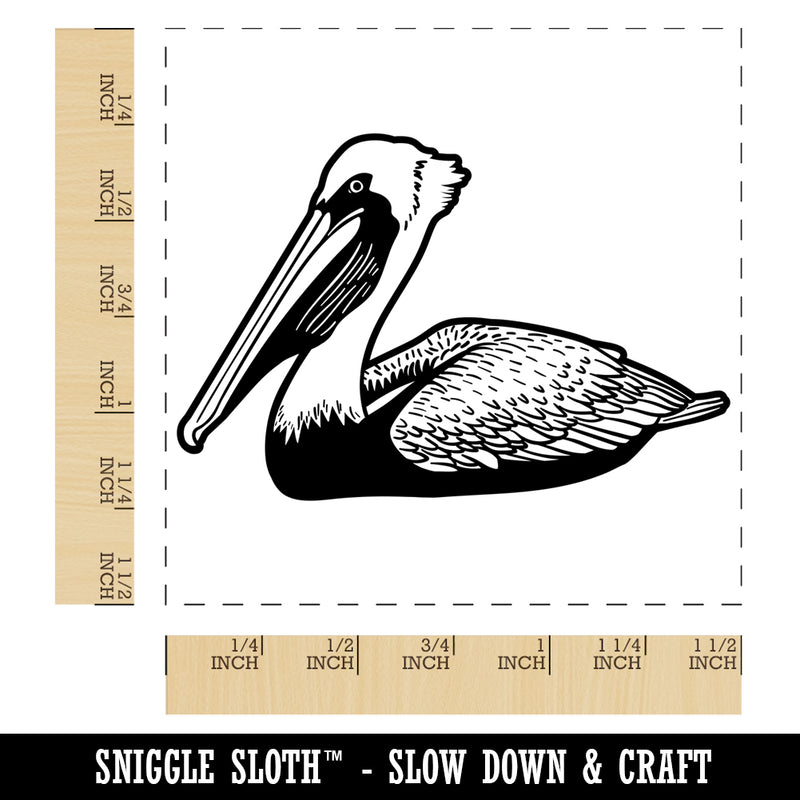 Brown Pelican Self-Inking Rubber Stamp Ink Stamper