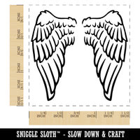 Folded Angel Wings Feathers Self-Inking Rubber Stamp Ink Stamper