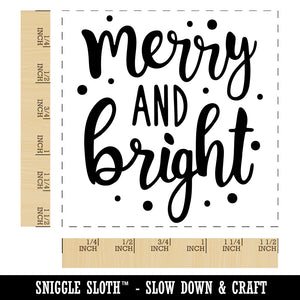 Merry and Bright Christmas Self-Inking Rubber Stamp Ink Stamper
