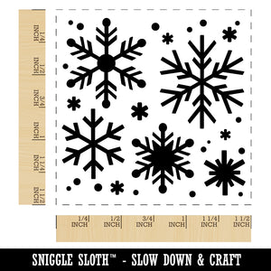 Christmas Snowflakes Self-Inking Rubber Stamp Ink Stamper