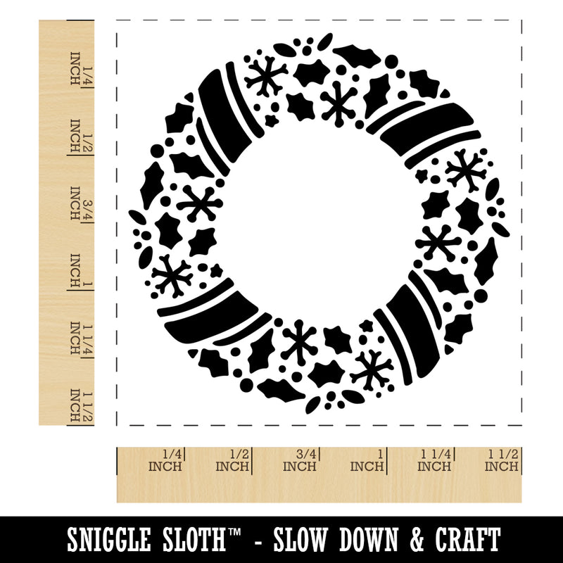 Christmas Wreath Detailed Self-Inking Rubber Stamp Ink Stamper