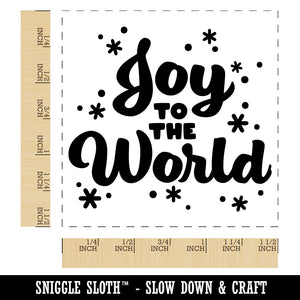 Joy to the World Snowflakes Christmas Self-Inking Rubber Stamp Ink Stamper