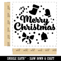 Merry Christmas Holiday Elements Self-Inking Rubber Stamp Ink Stamper