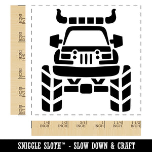 Monster Truck with Bull Horns Self-Inking Rubber Stamp Ink Stamper