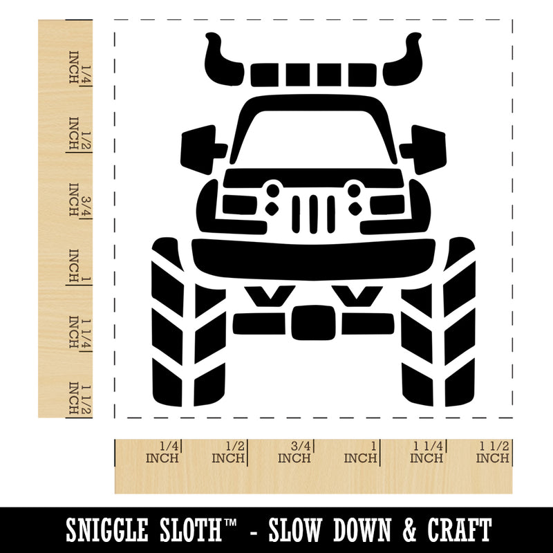 Monster Truck with Bull Horns Self-Inking Rubber Stamp Ink Stamper