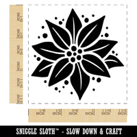 Poinsettia Flower Christmas Self-Inking Rubber Stamp Ink Stamper