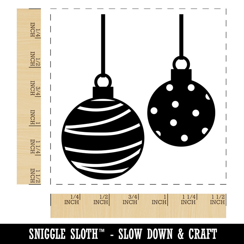 Round Holiday Christmas Ornaments Self-Inking Rubber Stamp Ink Stamper