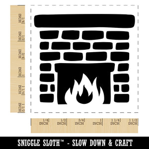 Stone Brick Fireplace Self-Inking Rubber Stamp Ink Stamper