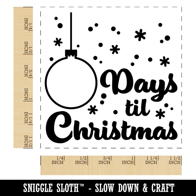 XX Days Til Christmas Ornament Snowflakes Self-Inking Rubber Stamp Ink Stamper