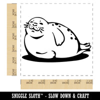 Chubby Happy Seal Basking on Side Self-Inking Rubber Stamp Ink Stamper