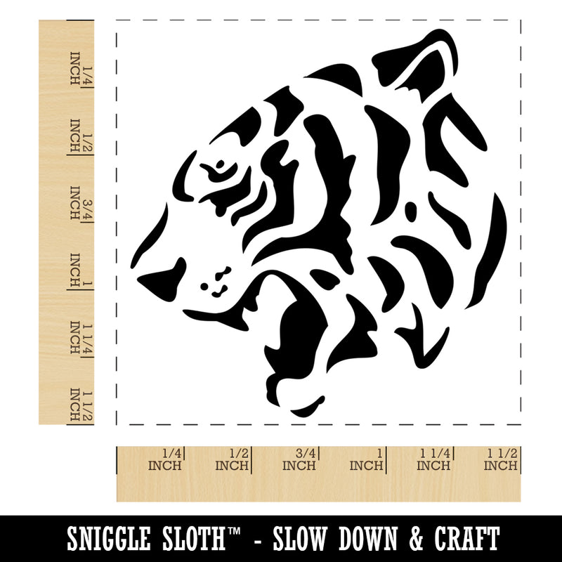 Ferocious Bengal Tiger Head Side View Self-Inking Rubber Stamp Ink Stamper
