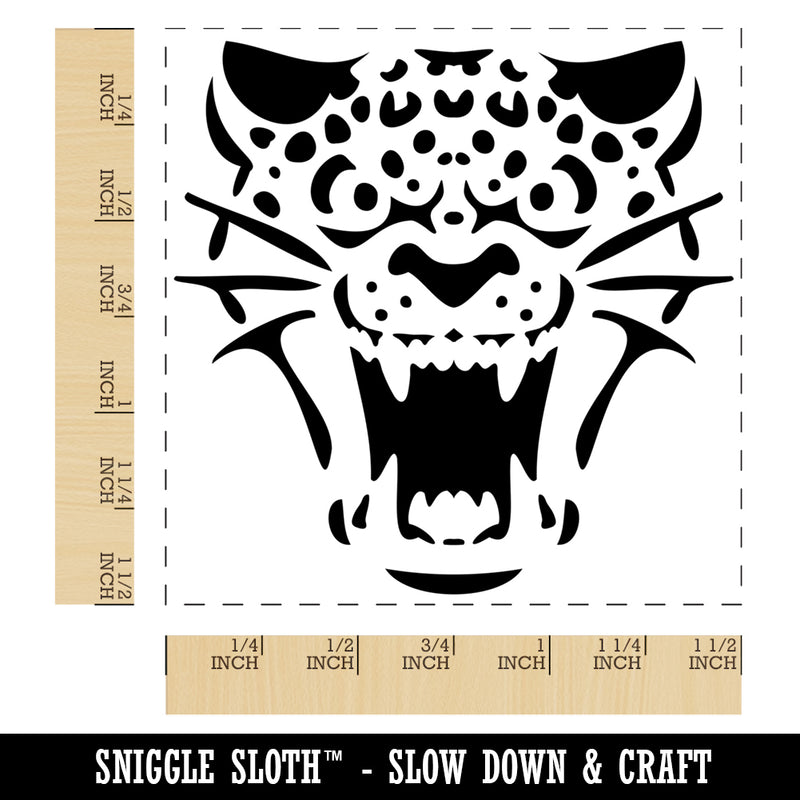 Ferocious Snarling Leopard Jaguar Jungle Cat Self-Inking Rubber Stamp Ink Stamper