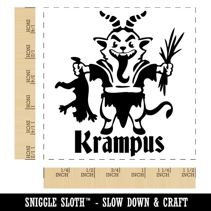 Little Krampus Christmas Monster Taking Child Demon Devil Self-Inking Rubber Stamp Ink Stamper