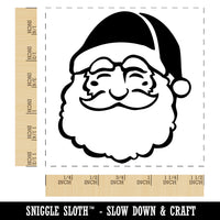 Santa Claus Head with Big Bushy Beard Christmas Holiday Self-Inking Rubber Stamp Ink Stamper