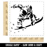 Snowboarder Jumping Flying Through Air Self-Inking Rubber Stamp Ink Stamper