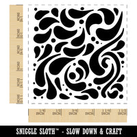 Swirling Water Droplets Abstract Pattern Self-Inking Rubber Stamp Ink Stamper