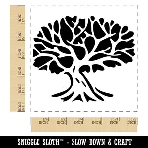 Tree with Exposed Branches and Leaves Self-Inking Rubber Stamp Ink Stamper