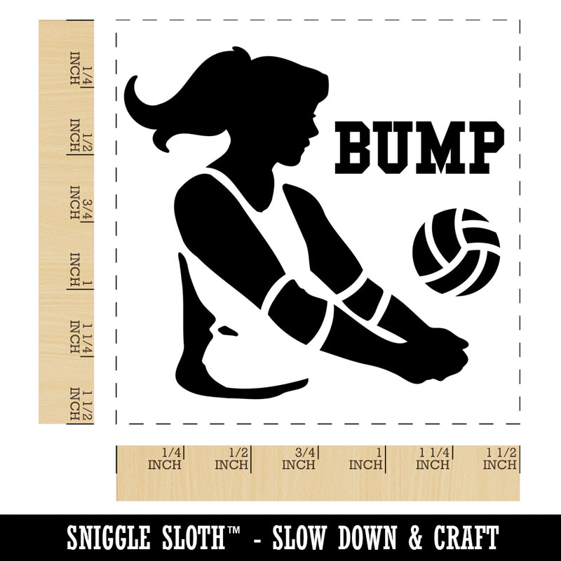 Volleyball Woman Bump Sports Move Self-Inking Rubber Stamp Ink Stamper