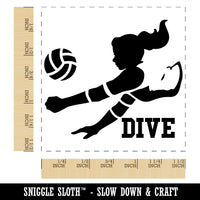 Volleyball Woman Dive Sports Move Self-Inking Rubber Stamp Ink Stamper