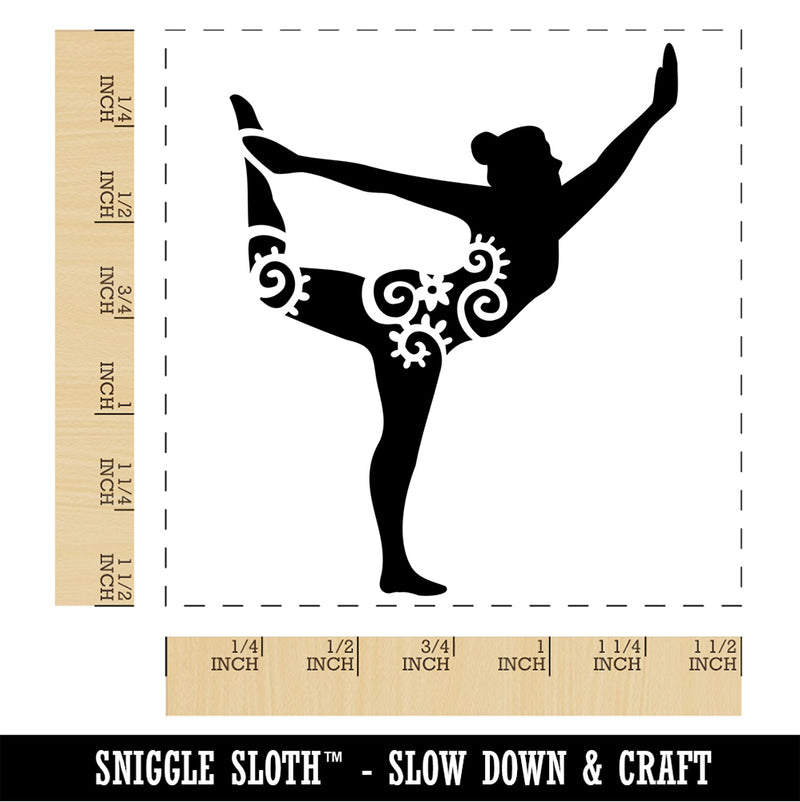 Yoga Pose Natarajasana Dancers Pose Self-Inking Rubber Stamp Ink Stamper