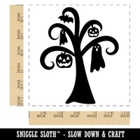 Halloween Tree Ghost Bat Jack-O'-Lantern Self-Inking Rubber Stamp Ink Stamper