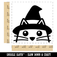 Peeking Witch Cat Halloween Self-Inking Rubber Stamp Ink Stamper