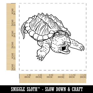 Alligator Snapping Turtle Self-Inking Rubber Stamp Ink Stamper