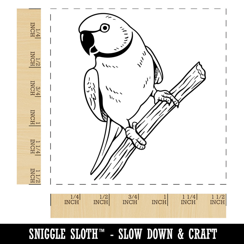 Indian Ring-Necked Parakeet Rose-Ringed Bird Parrot Self-Inking Rubber Stamp Ink Stamper