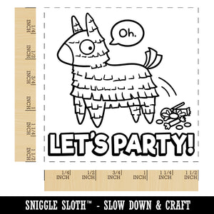 Let's Party Pinata Funny Self-Inking Rubber Stamp Ink Stamper