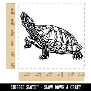 Red-Eared Slider Turtle Pet Reptile Self-Inking Rubber Stamp Ink Stamper