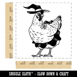 Witch Hen Halloween Holiday Chicken Self-Inking Rubber Stamp Ink Stamper